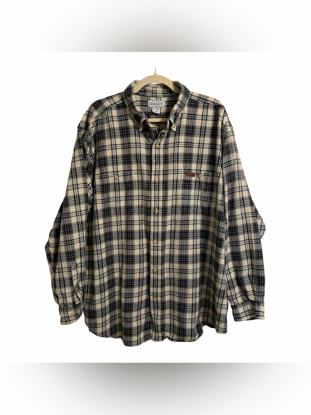 Carhartt Men’s 2007 Fall Blue and Tan Earth-tone  Y2K Flannel Size Mens 2X